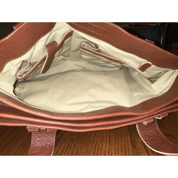 Cole Haan Purse Brown Leather Shoulder Tote Bag Rivets Stitch Y2K Boho Vintage - Picture 10 of 16